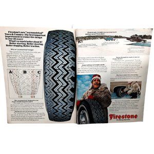 1970 Firestone Tires Town And Country Winter 2 Page Vintage Print Ad 70s